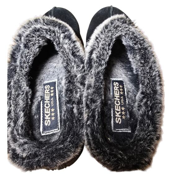 VTG Skechers Y2K Jammers Suede Fur Platform Chunky Clogs Mule Slippers Wmns 7.5 - Picture 5 of 8